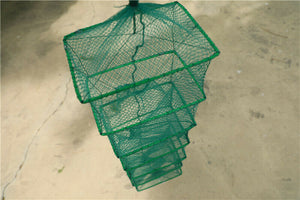 5FT Foldable Fishing Bait Trap Crab Net Crawdad Shrimp Cast Dip Cage Fish Minnow