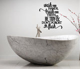 BATHROOM COLLAGE VINYL WALL DECAL LETTERING DECOR SUBWAY QUOTE STICKER