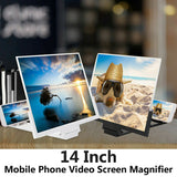 14" Smartphone Screen Magnifier 3D Video Mobile Phone Amplifier Stand Bracket US