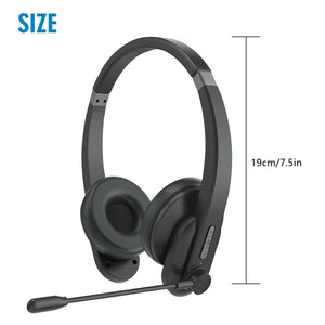 Bluetooth Headset Wireless Trucker Driving Office Headphone Noise Cancelling Mic
