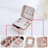 2pcs Portable Travel Jewelry Box Organizer Velvet Earring Ring Display Ornament