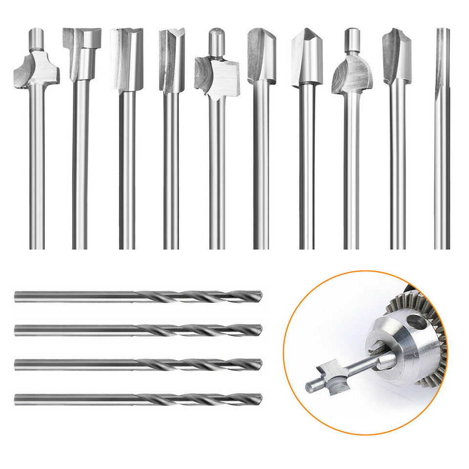15X Rotary Multi Tool Cutting Guide Router Drill Bits Attachment Set for Dremel