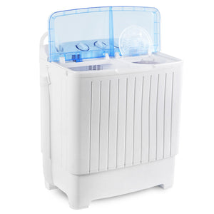 Portable Mini Compact Twin Tub Washing Machine 17.6lbs Washer w/ Wash and Spin 758277371063