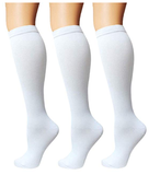(3 Pairs) Compression Socks Knee High 15-20mmHg Graduated Support Men's Women's
