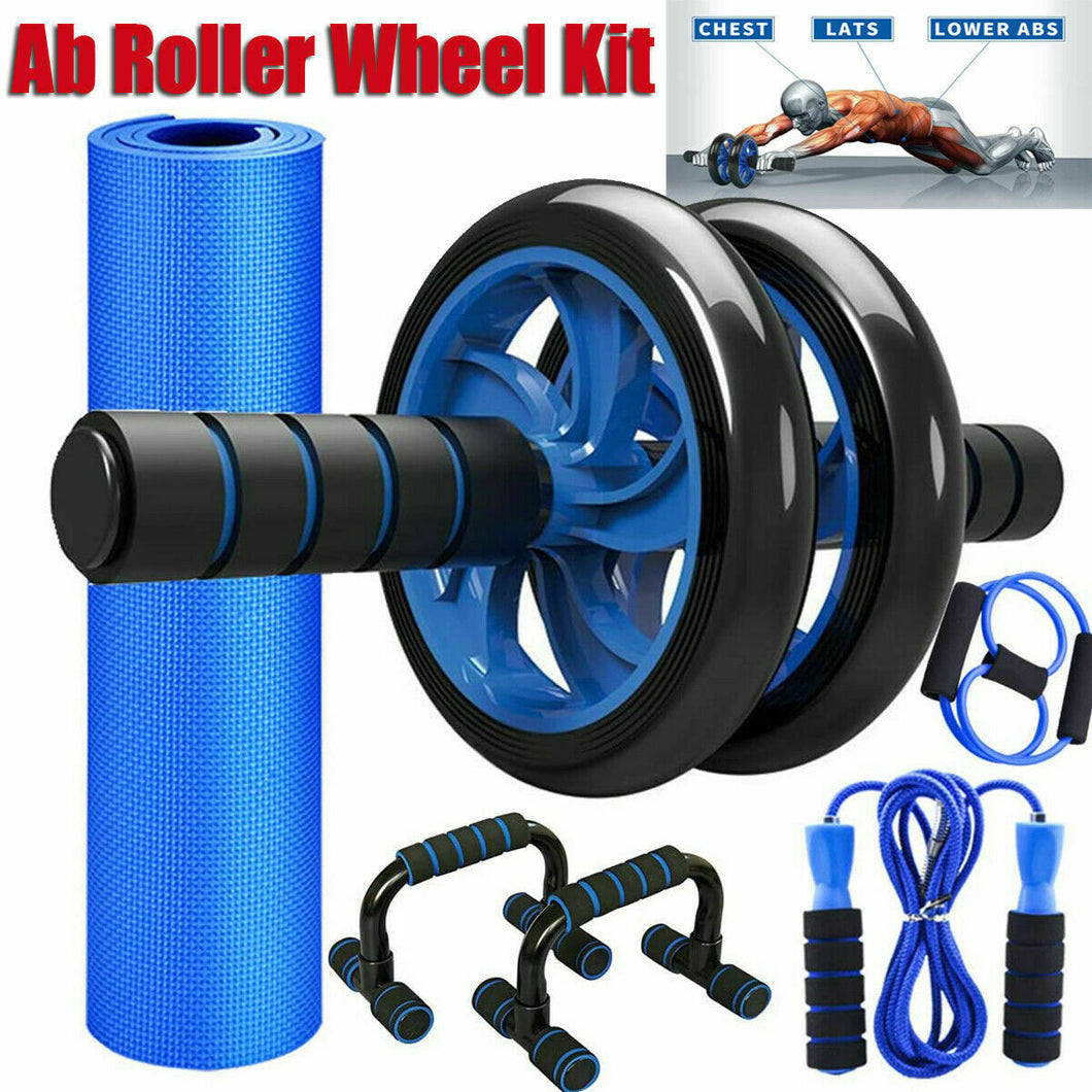Ab Roller 7-in-1 Wheel Workout Kit For Abdominal Exercise Home Gym Fitness