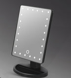 22 LED Makeup Mirror Lighted Stand Tabletop Touch Screen Vanity White or Black
