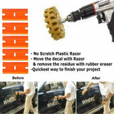 4" Car Decal Removal Eraser Wheel w/ Rubber Power Drill Adapt0er Sticker Remover