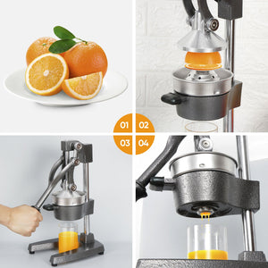 Gray Commercial Juice Maker Home Manual Press Fruit Squeezer Hand Lemon Press