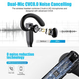 Trucker Wireless Bluetooth 5.1 Earpiece Headset Dual Mic Earbud Noise Cancelling
