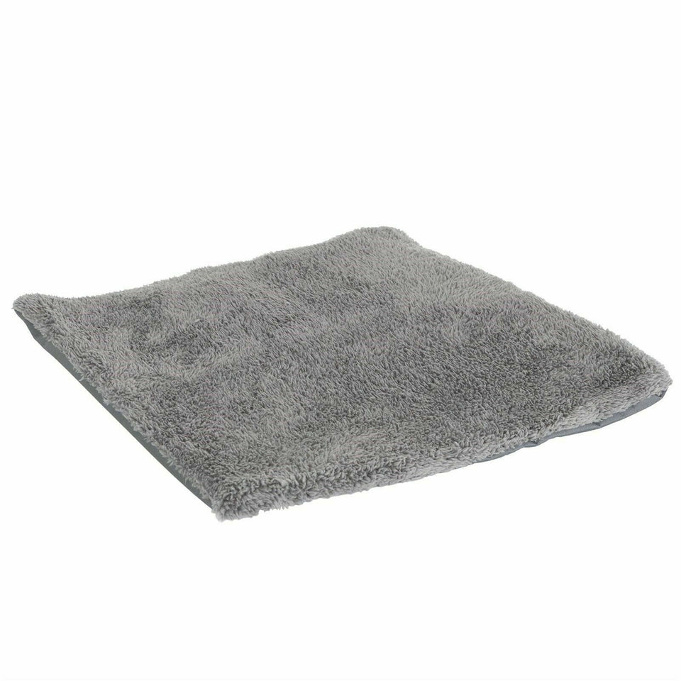 Fabric Dog or Cat House with Removeable Plush Mat Pet Bed Small Gray