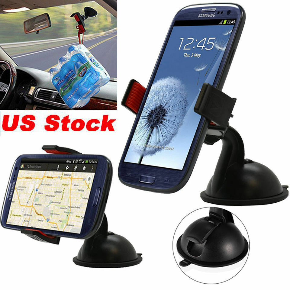 Universal 360° Rotating Car Windshield Mount Holder Stand For Mobile GPS Phone