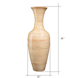 Handcrafted 28 In Tall  Bamboo Vase Decorative Classic Floor Vase for Flowers