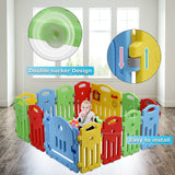 Baby Playpen 14 Panels Infants Toddler Safety Kids Play Pens w/ Activity Board