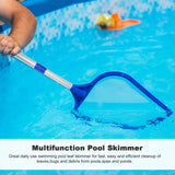 Swimming Pool Leaf Skimmer Rake Net Spa Hot Tub Cleaning Tool W/ Telescopic Pole