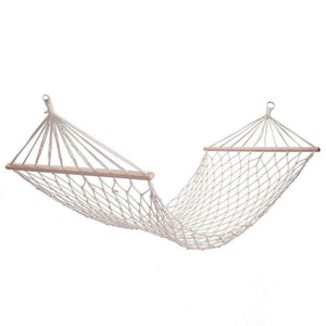 Cotton Rope Hammock Hanging Bed with Spreader Bar for Outdoor Patio Yard Porch