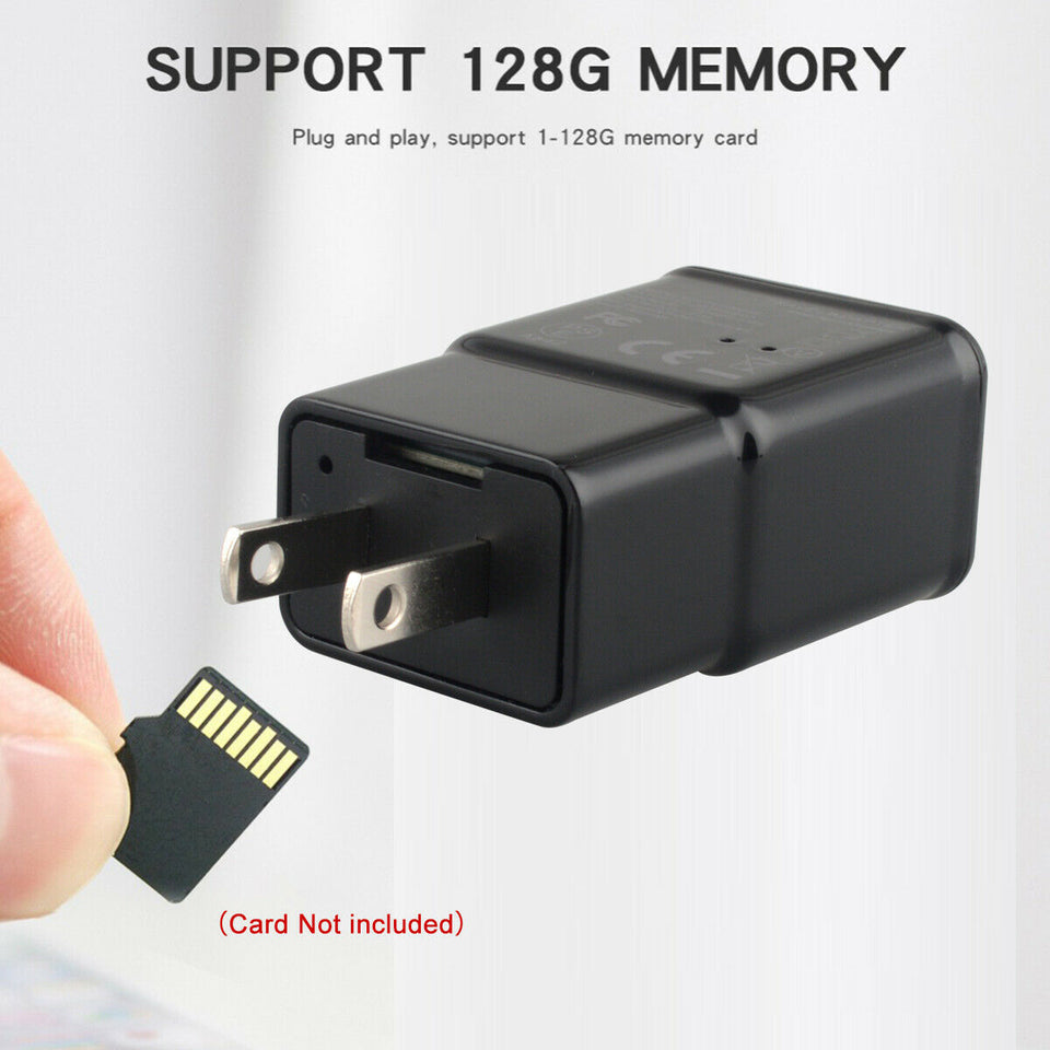 HD 1080P WiFi Recorder USB Wall Charger Mini Motion Camera Power Adapter US Plug