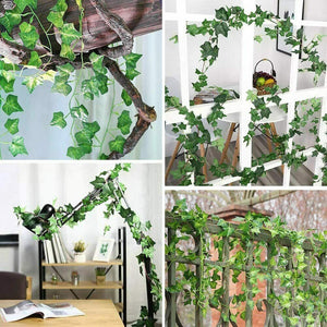 12 PCS Artificial Ivy Leaf Plants Fake Hanging Garland Plants Vine Home Decor