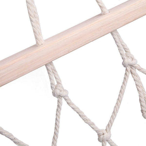Cotton Rope Hammock Hanging Bed with Spreader Bar for Outdoor Patio Yard Porch