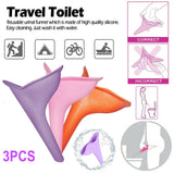 3PCS Reusable Silicone Portable Urinal Women Female Travel Camping Travel Toilet