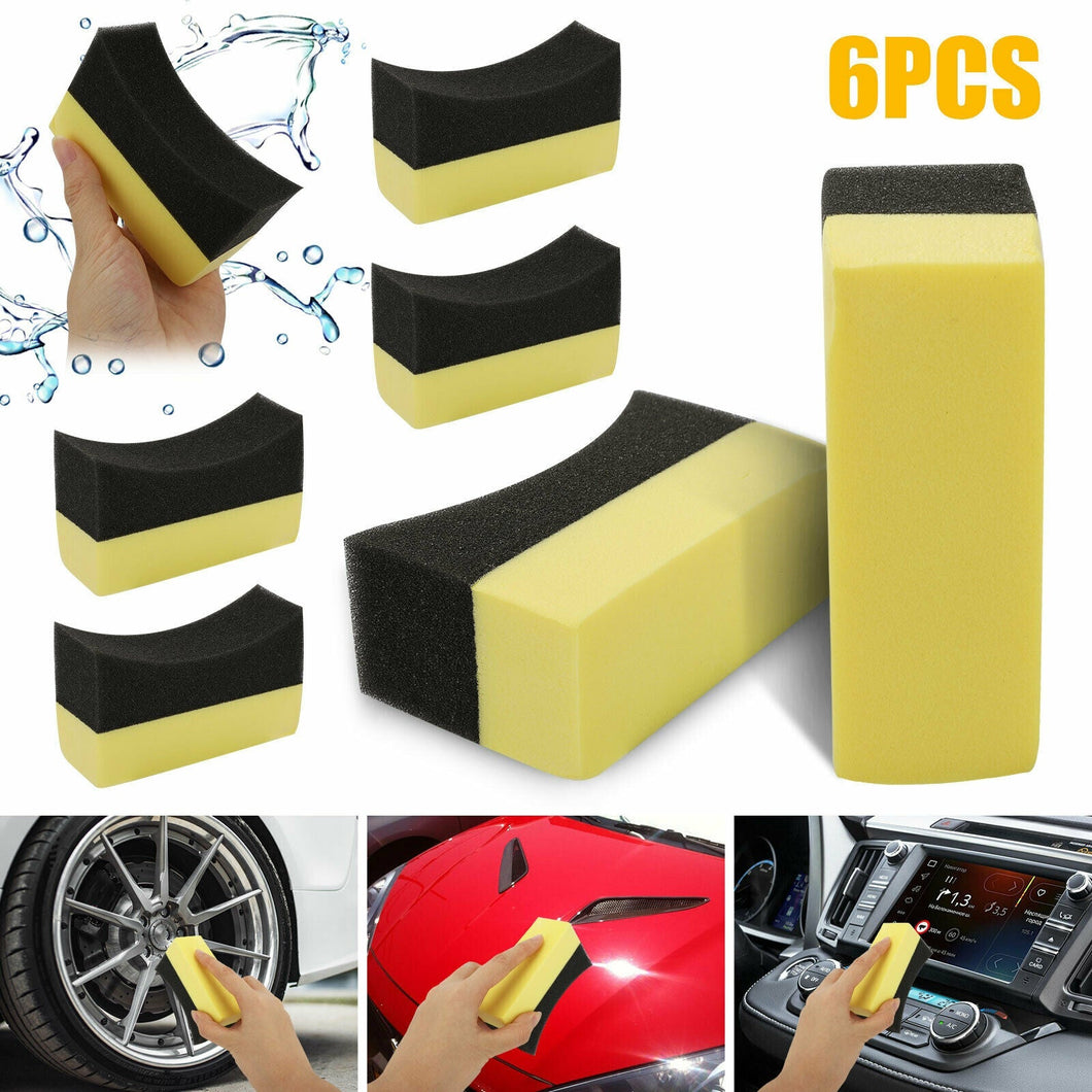 6X Tire Dressing Applicator Pads Car Contour Sponge Gloss Shine Protectant Wheel