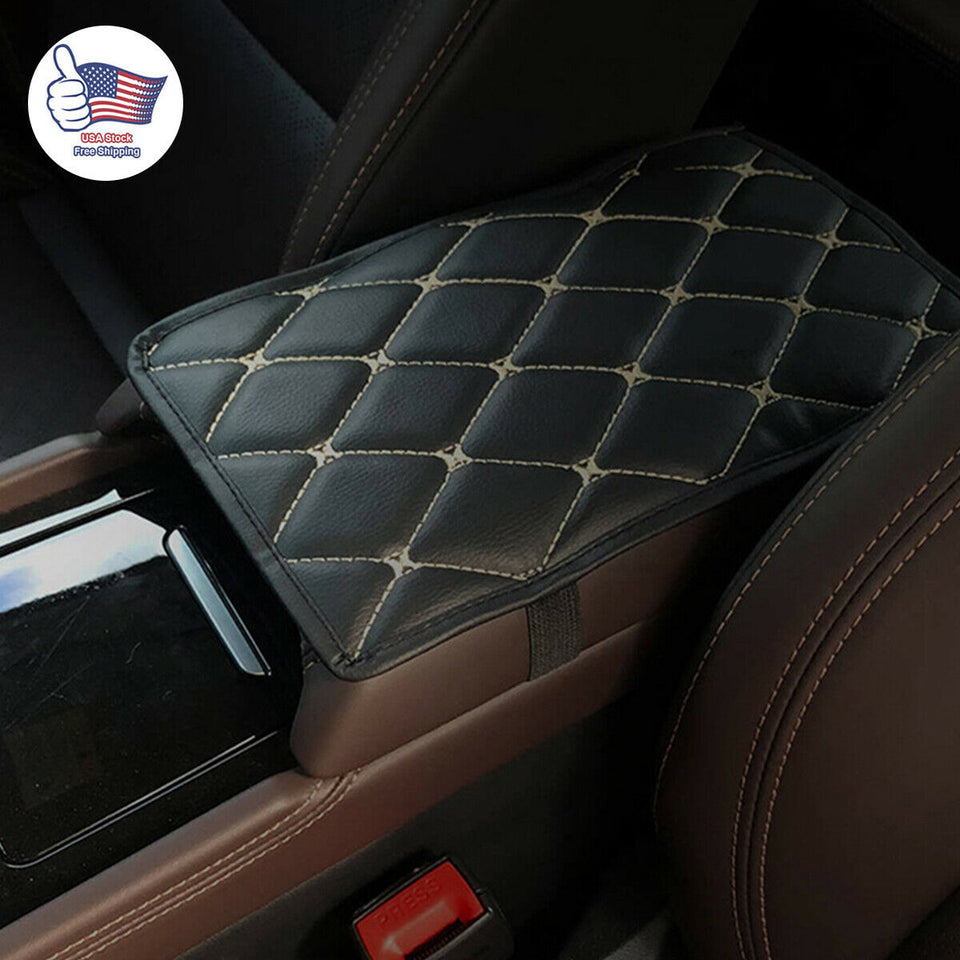 Car Auto Armrest Pad Cover Center Console Box Accessories PU Leather Cushion Mat