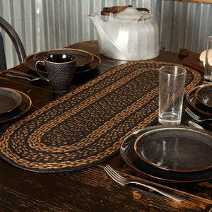 VHC Brands Primitive 36"x13" Table Runner Black Farmhouse Kitchen Table Decor