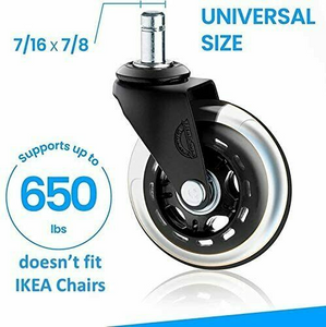 Lot of 3 Inch Office Chair Caster Rubber Swivel Wheels Heavy Duty Replacement