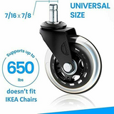 Lot of 3 Inch Office Chair Caster Rubber Swivel Wheels Heavy Duty Replacement