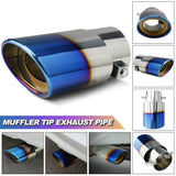 Car Exhaust Pipe Tip Rear Tail Throat Muffler Stainless Steel Round Accessories