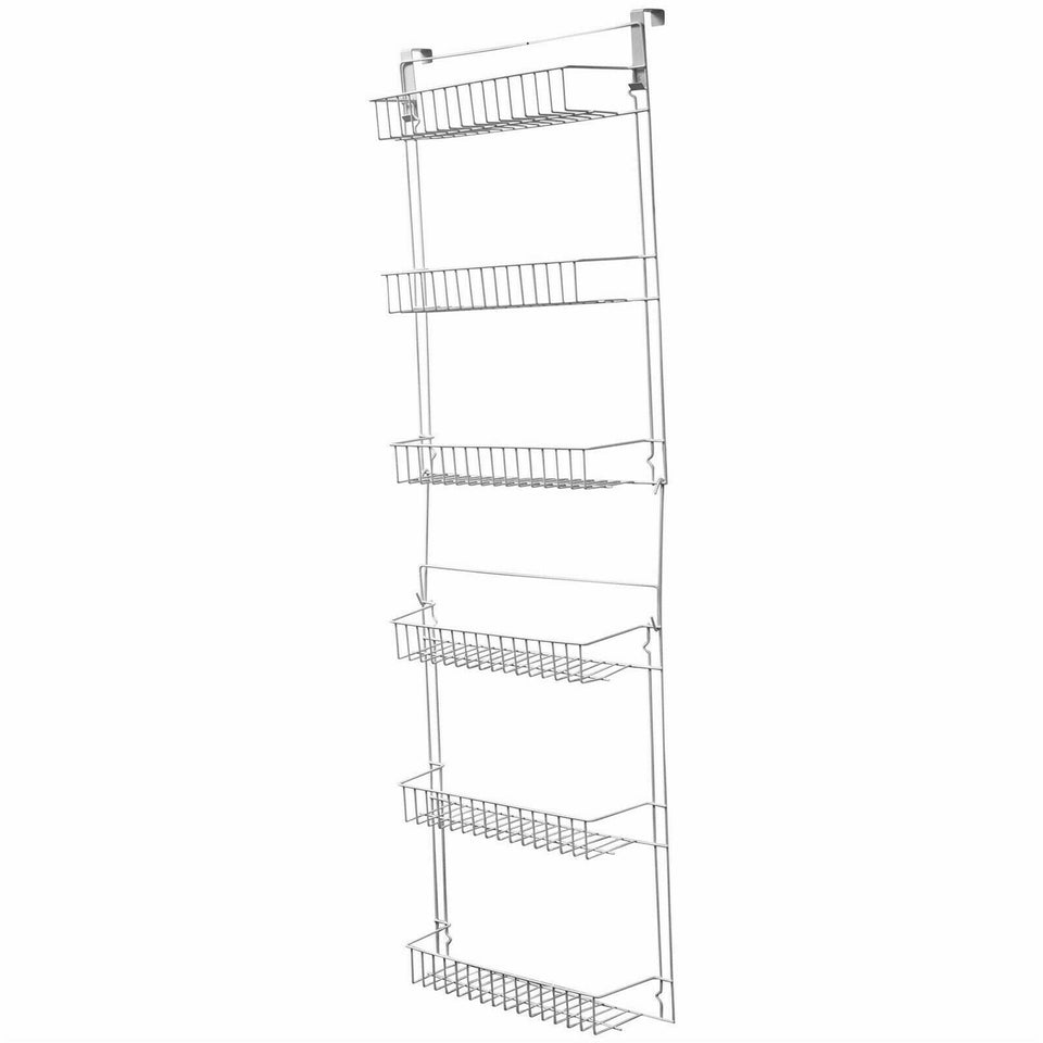 Over Door Kitchen Storage Basket Rack 5 foot 6 shelves Pantry Closet