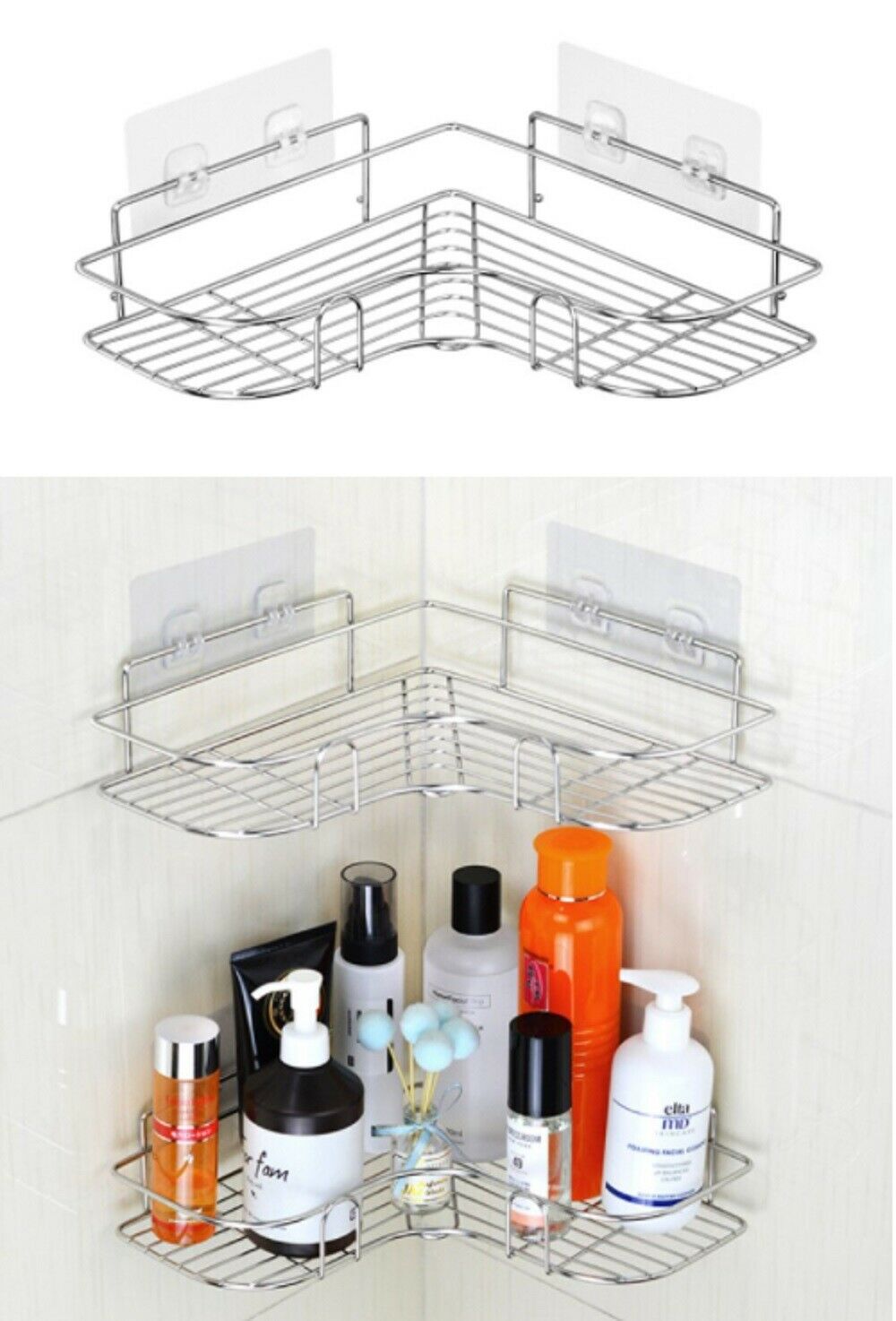Shower Caddy Shelf Bathroom Corner Bath Storage Holder Organizer Triangular Rack 641197525251