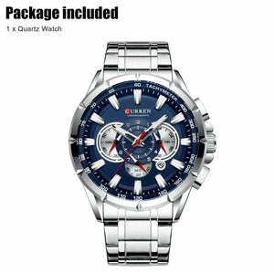 CURREN Men Watch Causal Sport Chronograph Steel Wristwatch Date Display Watches