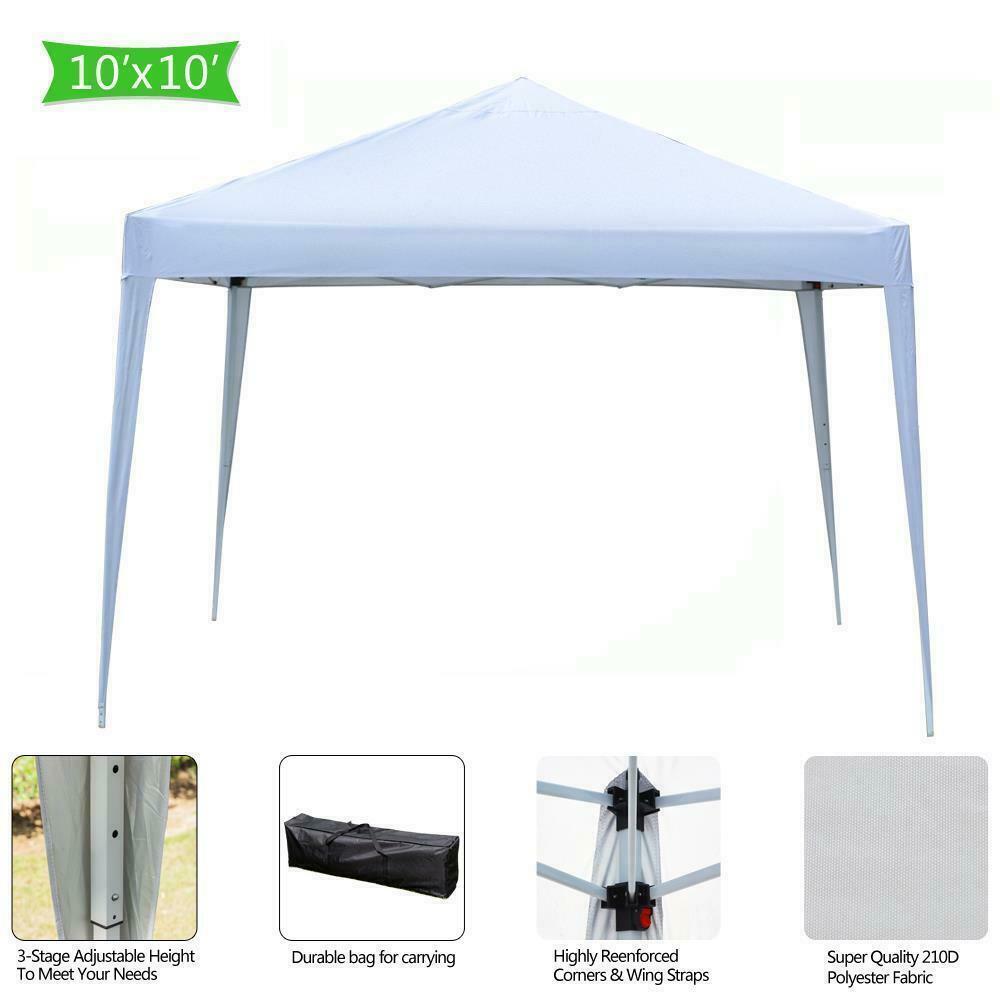 10'x10' Pop Up Canopy 10'x10' Folding Gazebo Outdoor Heavy Duty Party Tent