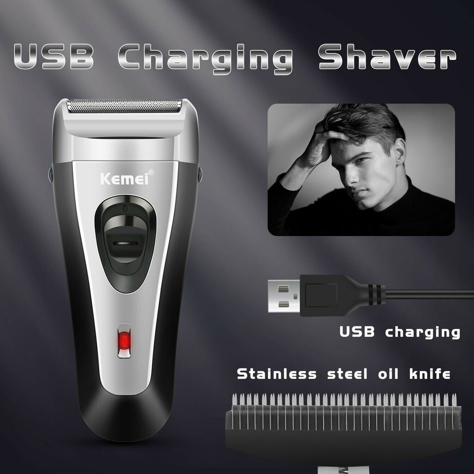 Men's Electric Shaver Rechargeable Bald Head Rotary Beard Shaving Trimmer USB