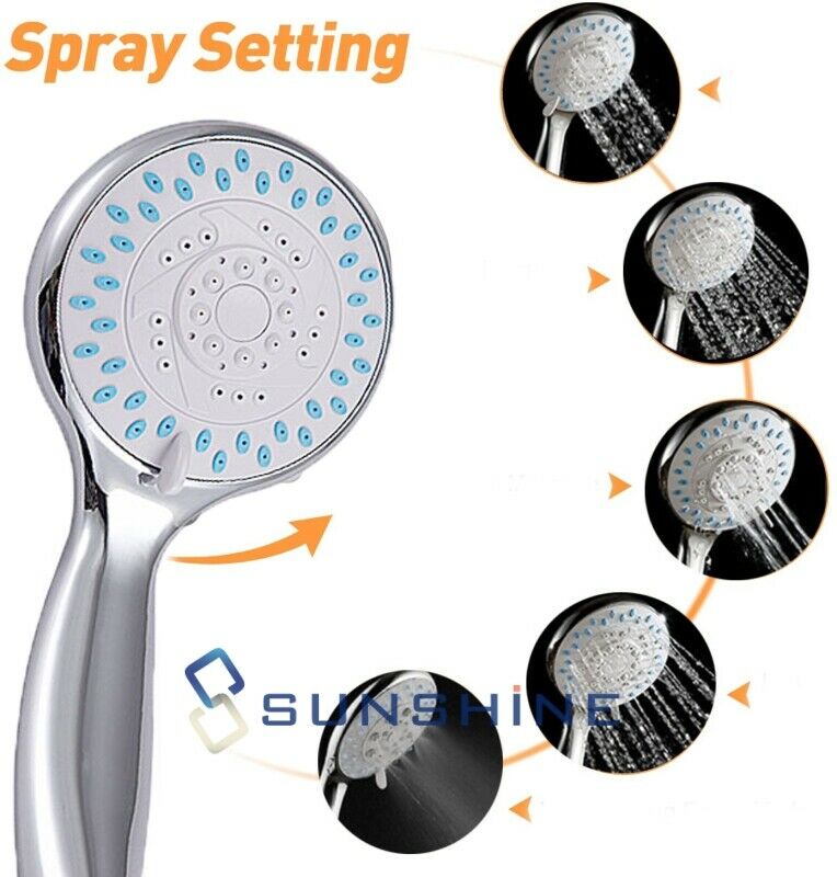 Shower Head High Pressure 5 Settings Spray Handheld Shower heads with hose 5 Ft