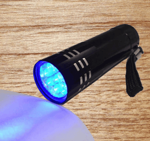 UV 9 LED Flashlight Ultra Violet Mini Tactical Blacklight Light Black Torch 395