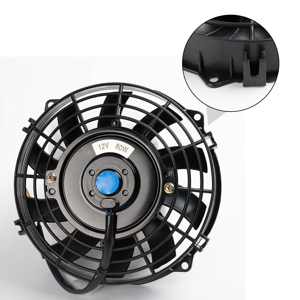 2x 7" inch Universal Slim Fan Push Pull Electric Radiator Cooling 12V Mount Kit