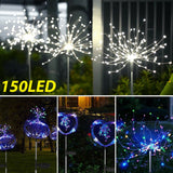 150 LED Solar Firework Starburst Lights Fairy Lamp Garden Path Outdoor Decor USA