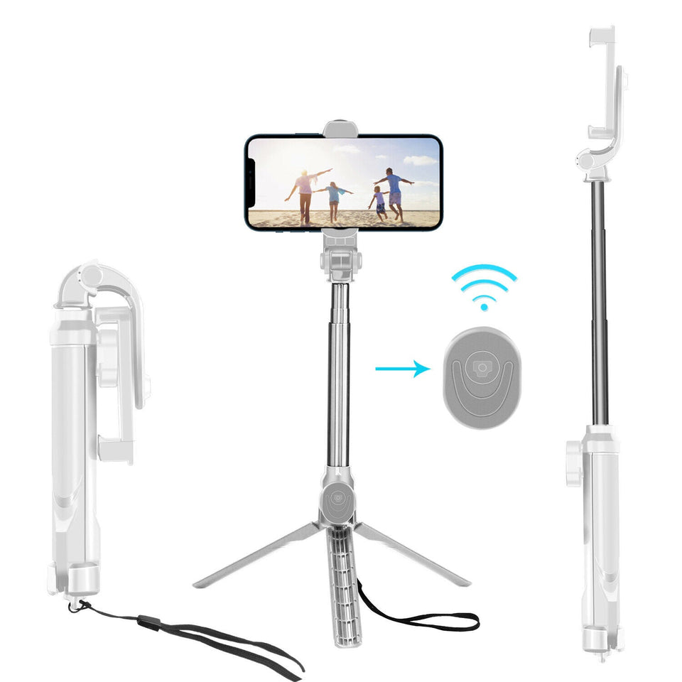 Extendable LED Selfie Stick Tripod Wireless Remote Stand Fr iPhone 12 13 Pro Max