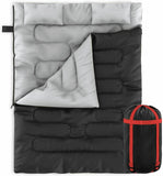 Zone Tech 2 In 1 Travel Camp Sleeping Bag Queen Size Sleeping Bag With 2 Pillows