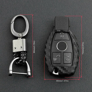 For Mercedes-Benz Carbon Fiber Smart Car Key Case Cover Fob Holder Accessories A