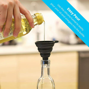 Zeppoli Oil and Vinegar Bottle Dispenser Set with Stainless Steel Rack and Cork