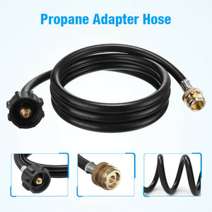 6FT Propane Adapter Hose 1 lb to 20 lb Converter Replacement for QCC1/Type1 Tank