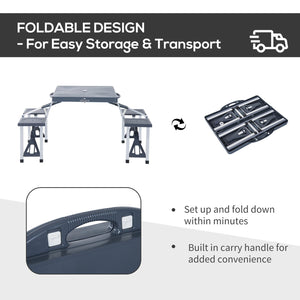 Folding Travel Camping & Picnic Seats & Table w/ Lightweight Design & Easy Setup
