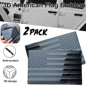 2x US Flag Car Side Fender Emblems Rear Tail Trunk Badges Decals Stickers USA