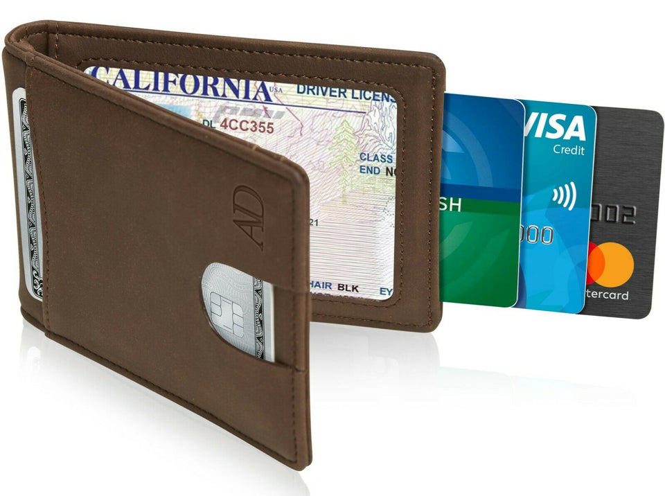 Slim Wallets For Men Bifold Mens Wallet With Removable Money Clip RFID Blocking