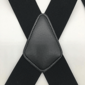 Mens Braces Suspenders Black 50mm X Back Heavy Duty Biker Snowboard Trousers 802585182665