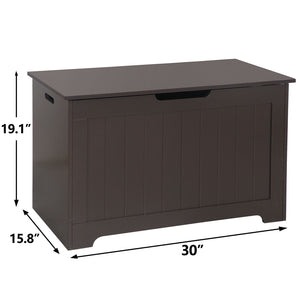 Lift Top Entryway Storage Chest/Bench with 2 Safety Hinge, Wooden Toy Box