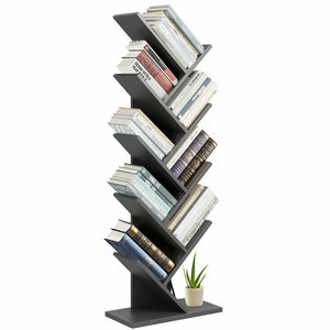 8-Shelf Bookshelf Tree Rack,Floor Standing Bookcase Storage Rack Shelves