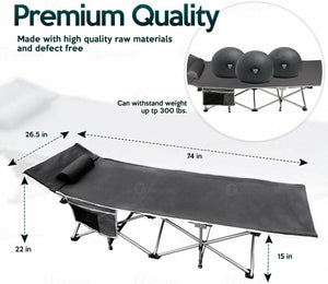 Zone Tech Outdoor Travel Cot Gray Portable Foldable Camping Hiking Tent BeachBed 850014897192